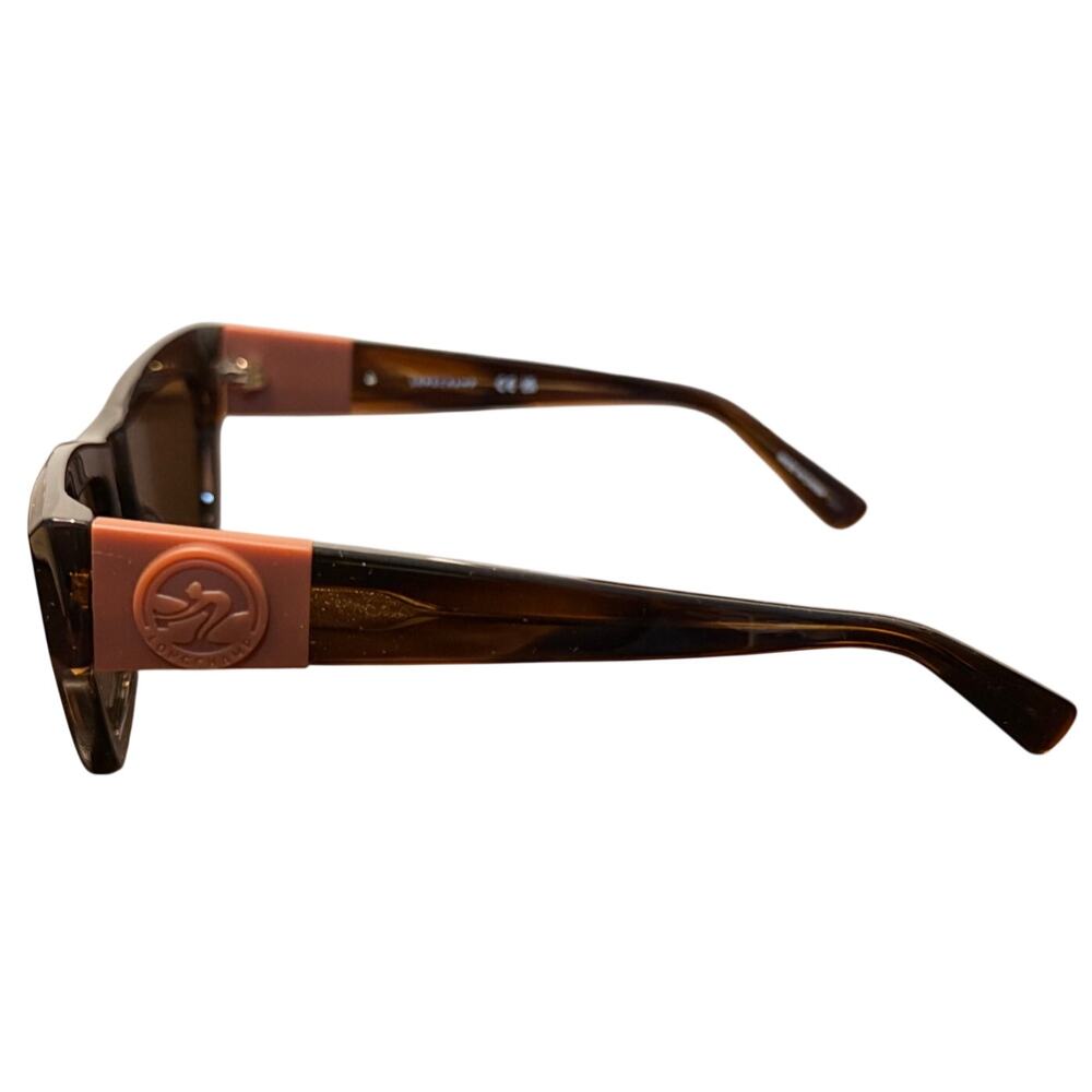 Longchamp Rectangular Striped Brown Women's Sungl… - image 3